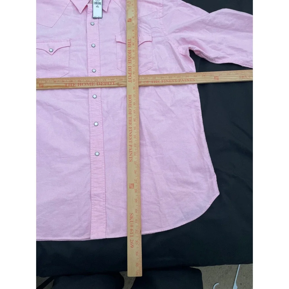 NEW Polo Ralph Lauren Western Pearl Snap Shirt XXL Pink New Rose Long Sleeve
